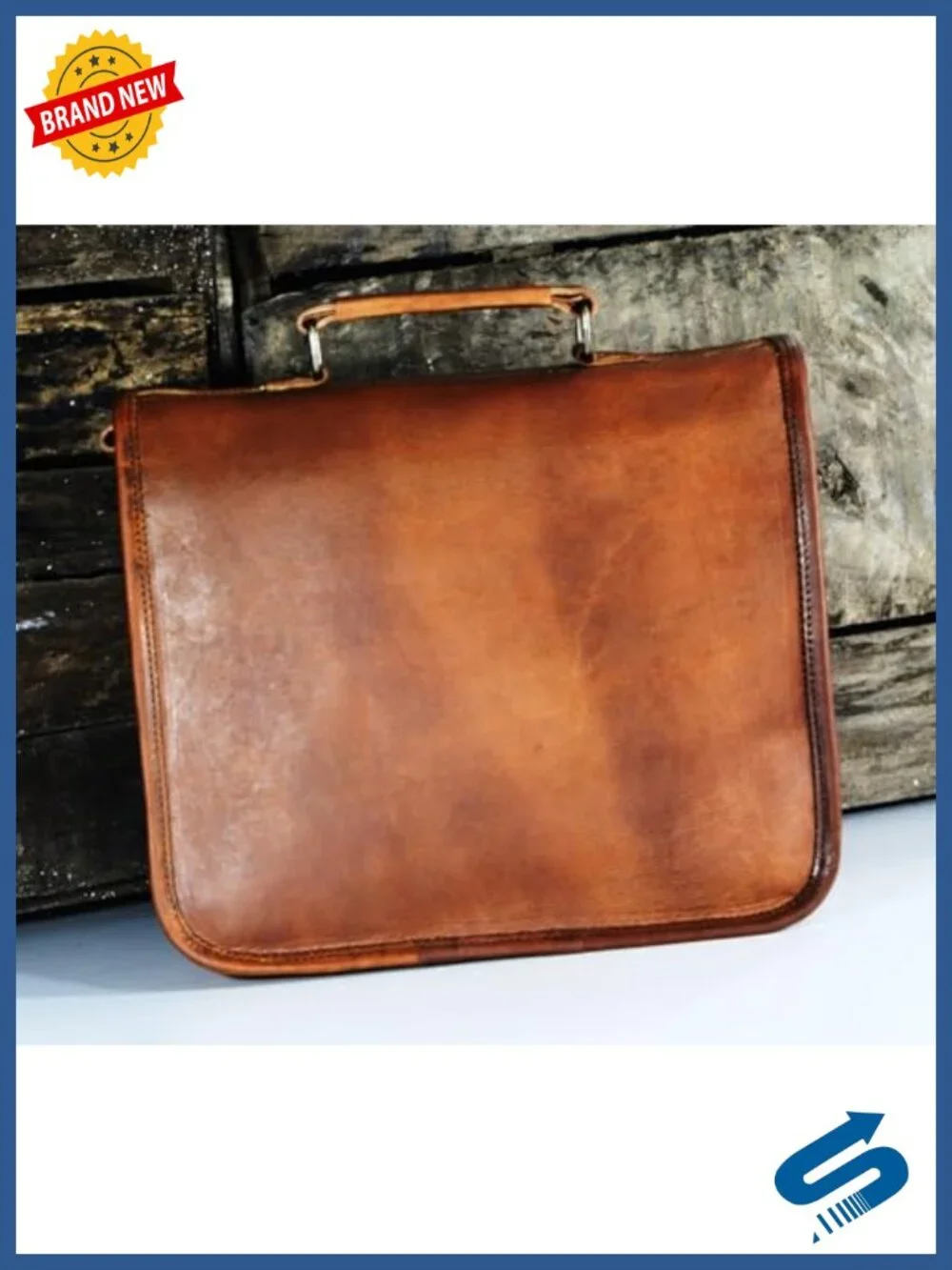 Men's Genuine Leather Small Briefcase Messenger Satchel for iPad Tablet